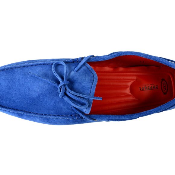 Tod\'s For Scuderia Ferrari Men\'s Blue Suede Leather Car Shoes Loafers Shoes